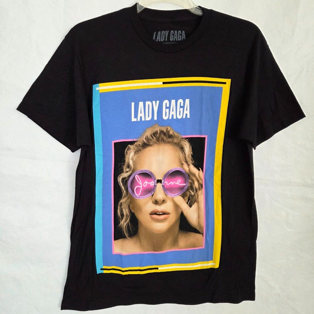 LADY GAGA Joanne World Tour Concert T-Shirt Unisex Large Black Cotton 2017